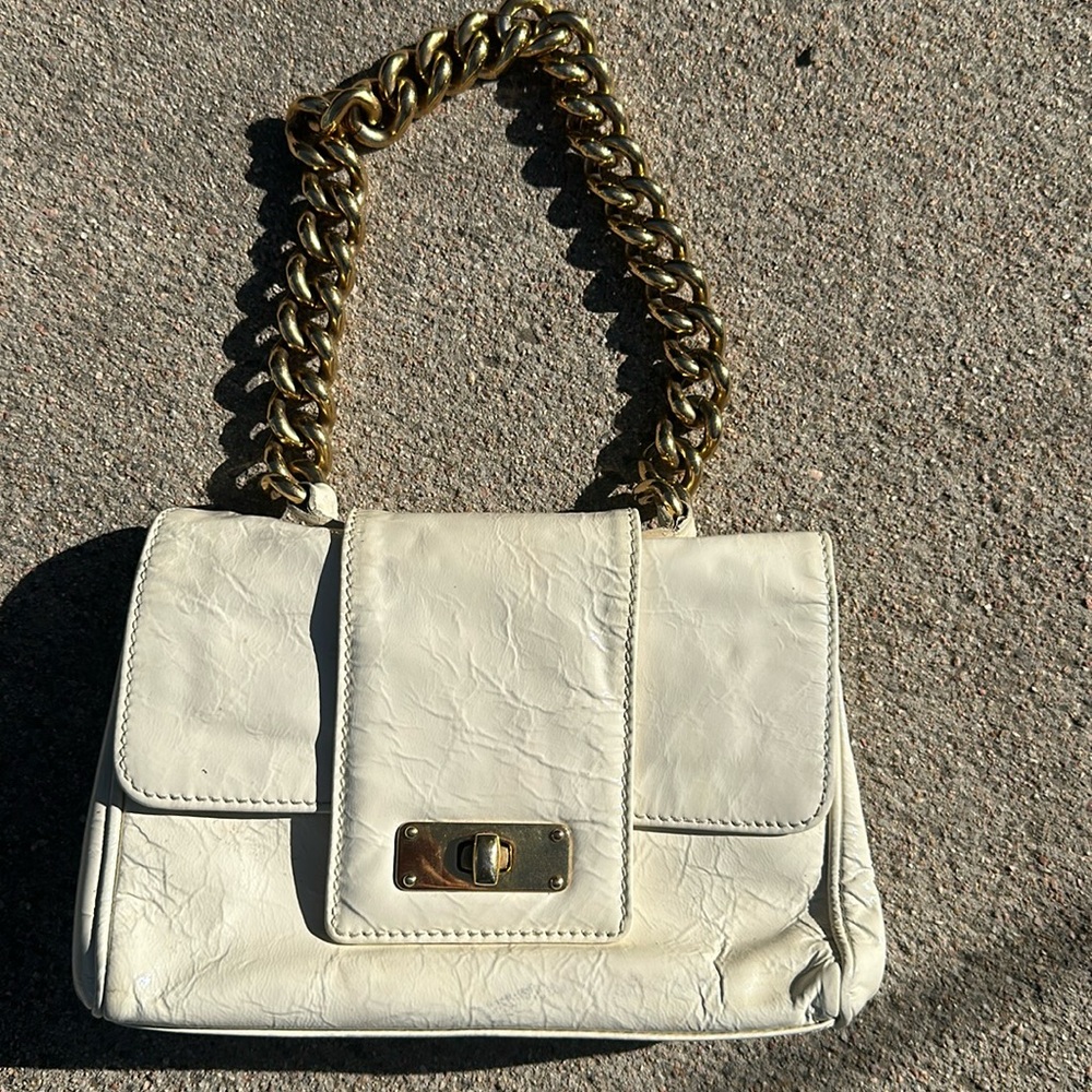 Marc Jacobs patent leather white wristlet